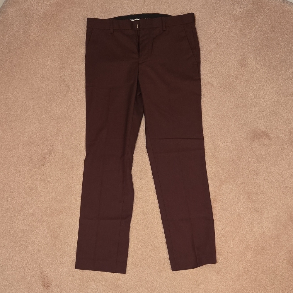 Slim Fit Topman Burgundy Trousers